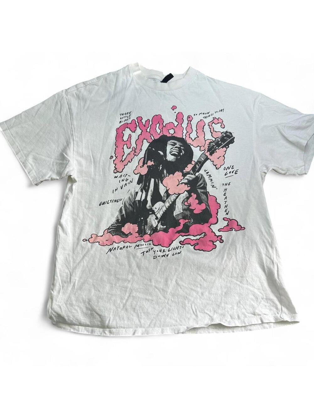 H&M Bob Marley Exodus Graphic Tee XS Pink Smoke